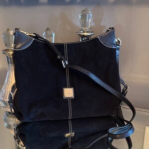 Dooney & Bourke Black Suede Crossbody Shoulder Bag